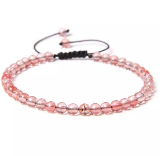 Pulsera cuarzo cherry 4mm