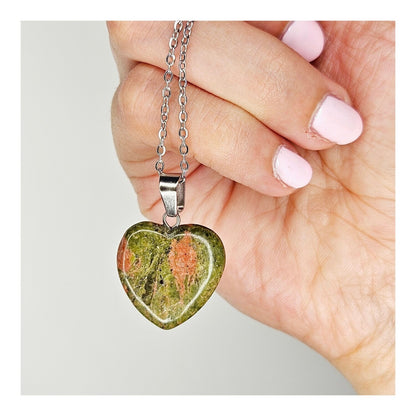 Dije Unakita corazón (con cadena)