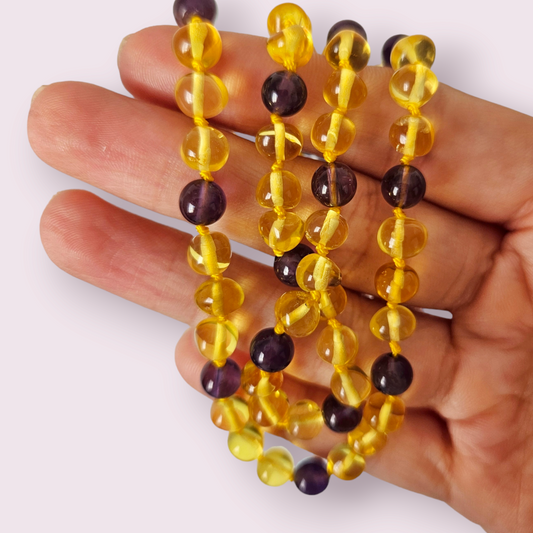 Collar ambar y amatista (adulto)