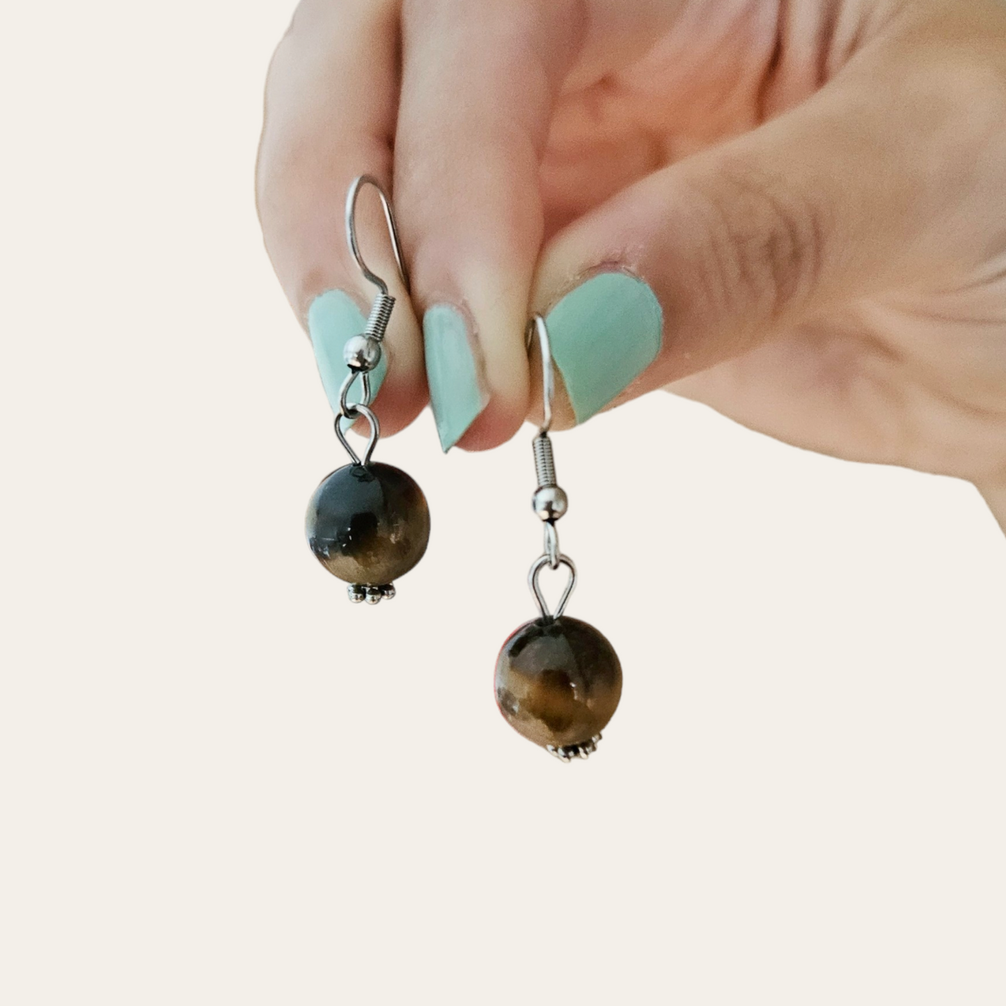 Caravanas ojo de tigre 10mm