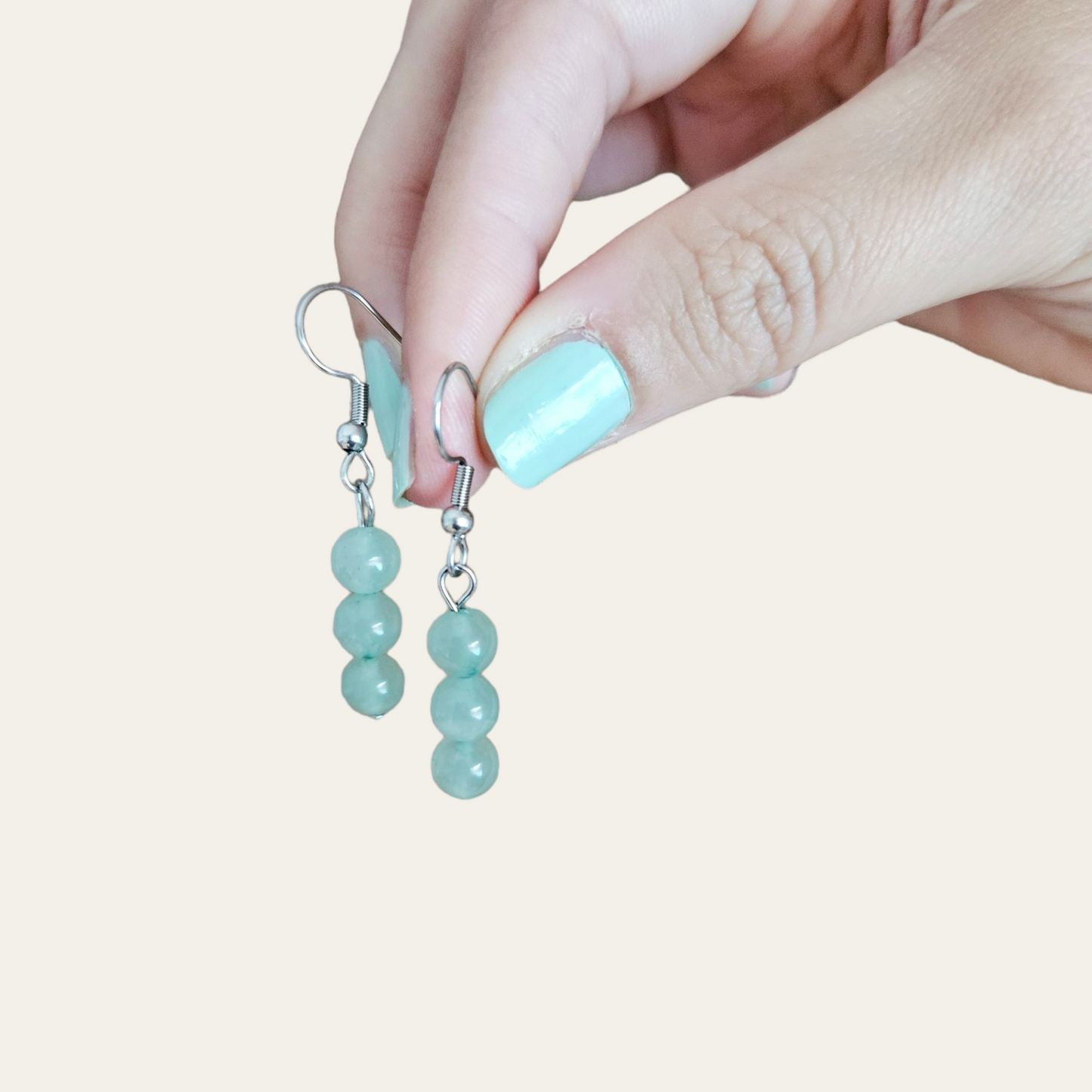 Caravanas cuarzo verde