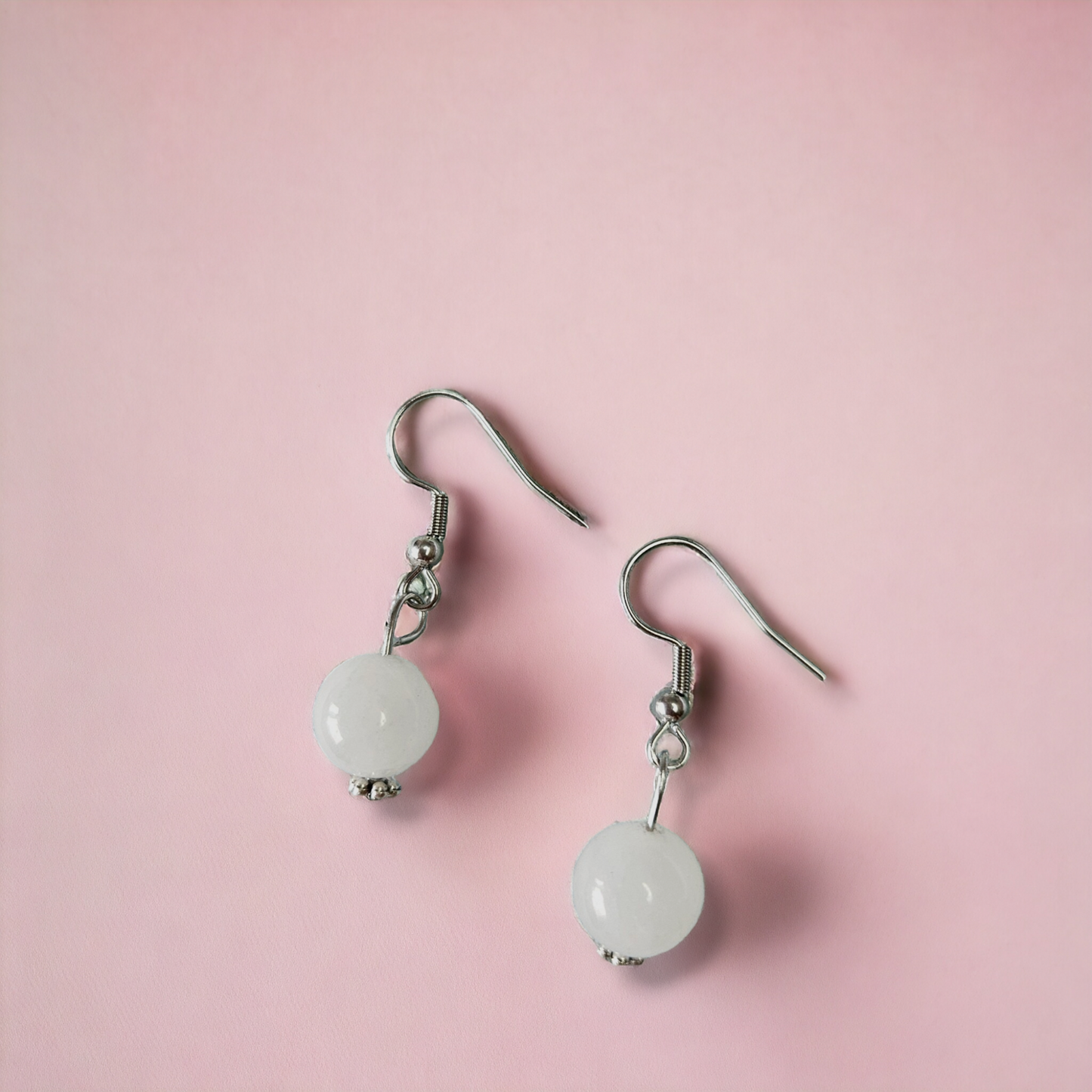 Caravanas cuarzo blanco