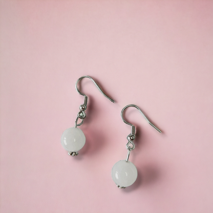 Caravanas cuarzo blanco