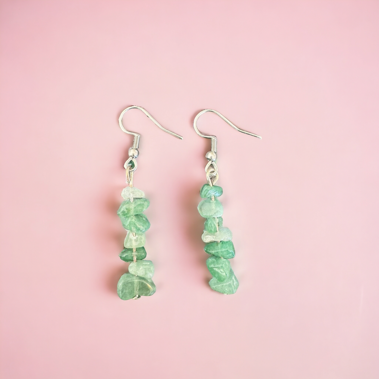 Caravanas cuarzo verde