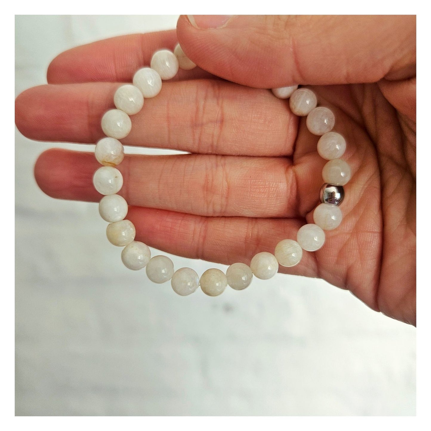 Pulsera piedra de la luna 6mm