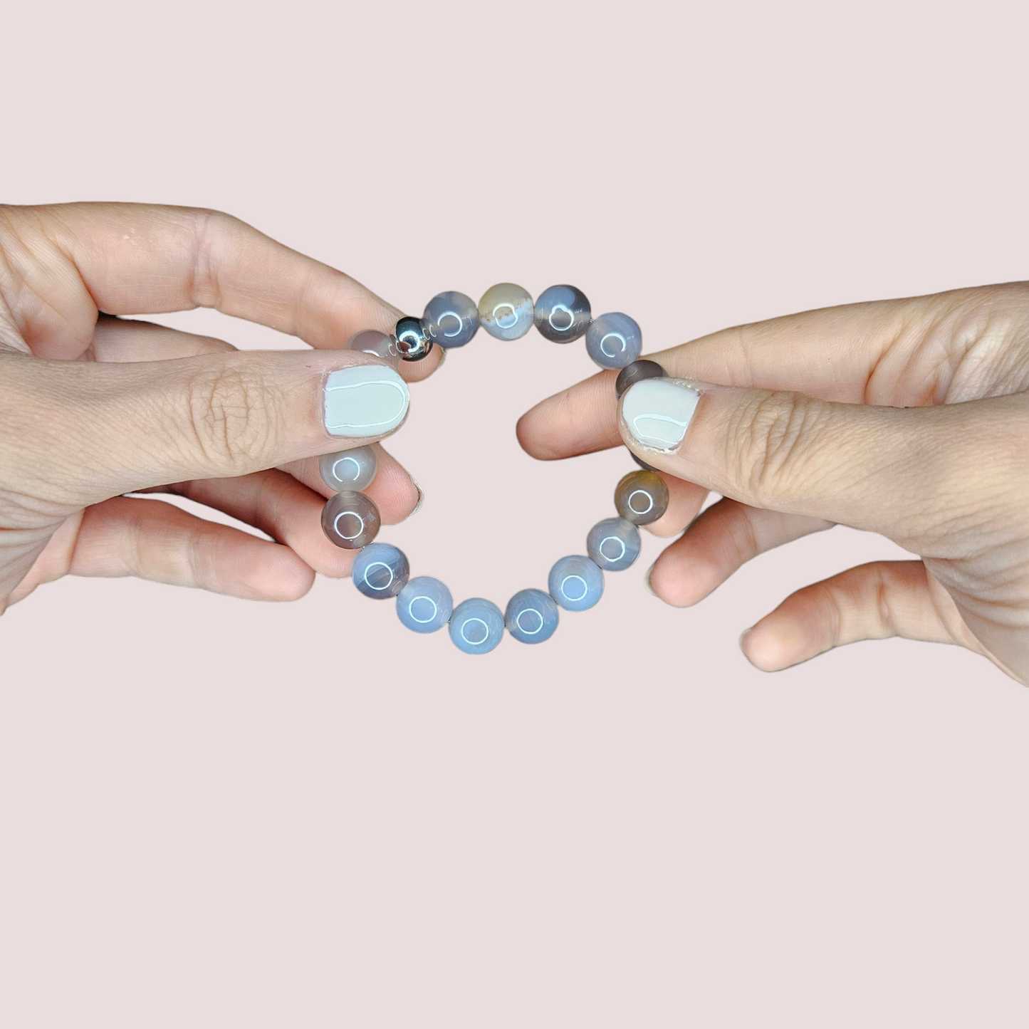 Pulsera agata gris 10mm