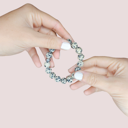 Pulsera jaspe dalmata 10mm