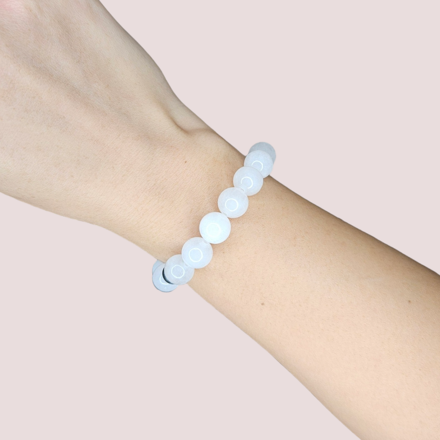 Pulsera cuarzo blanco 10mm