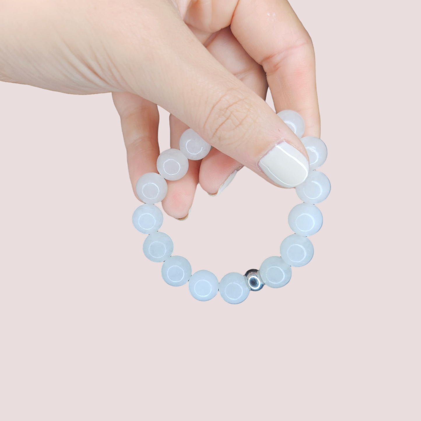 Pulsera cuarzo blanco 10mm