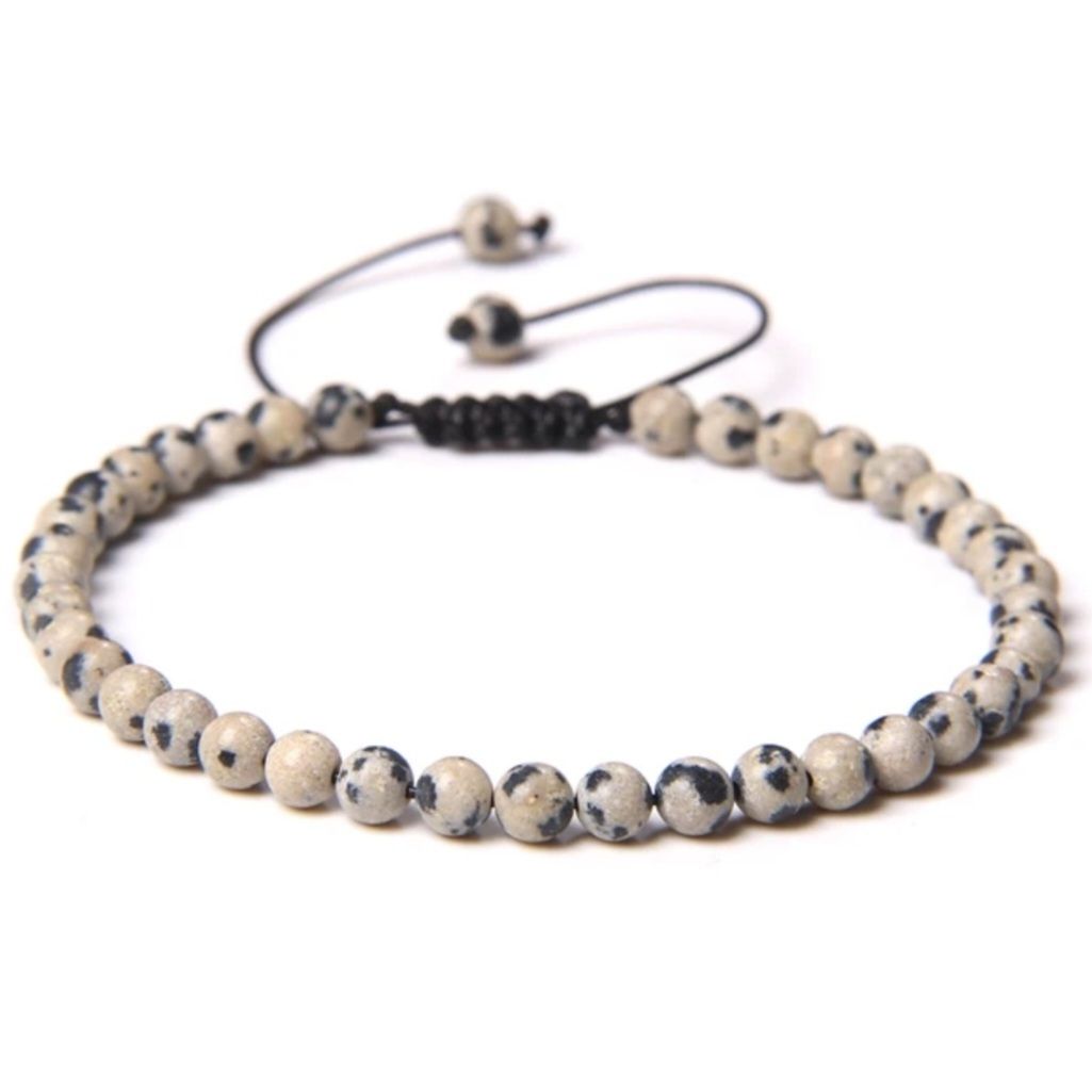 Pulsera jaspe dalmata 4mm