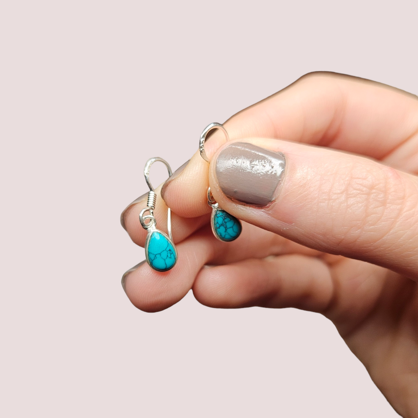 Caravanas Turquesa Plata 925