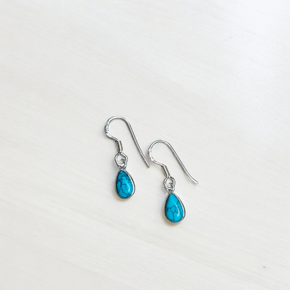 Caravanas Turquesa Plata 925