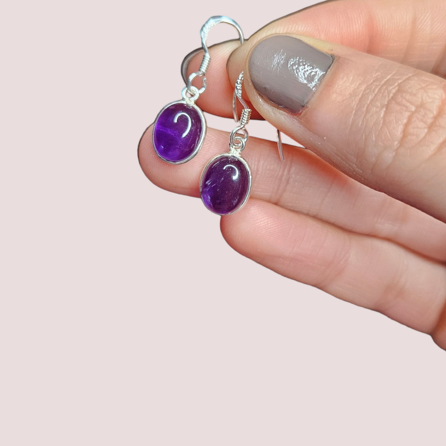 Caravanas amatista (plata 925)