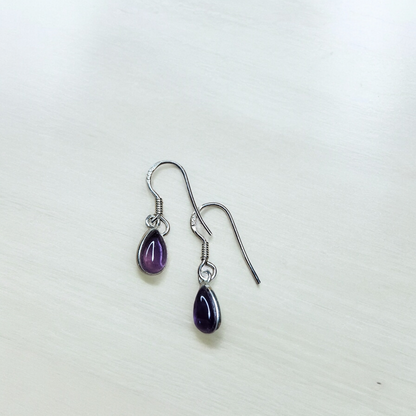 Caravanas Amatista Plata 925