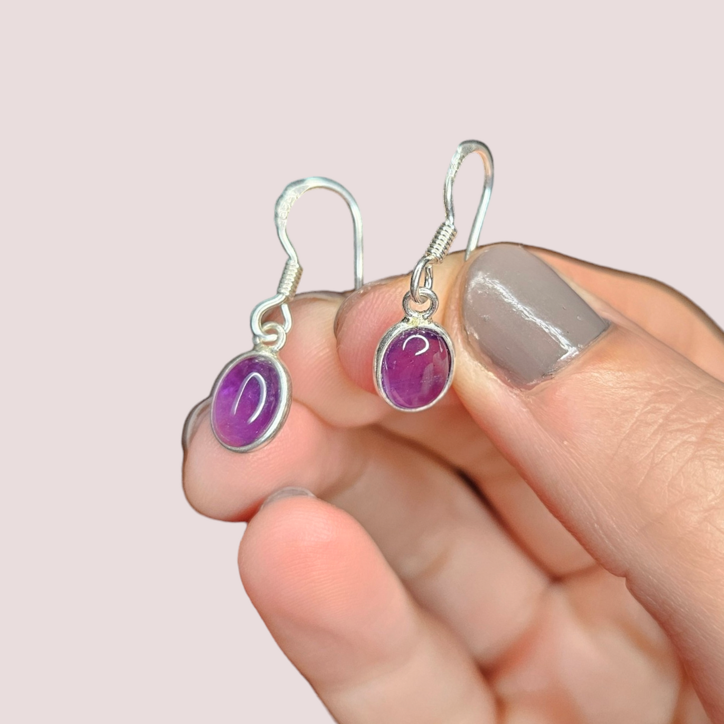 Caravanas amatista (plata 925)