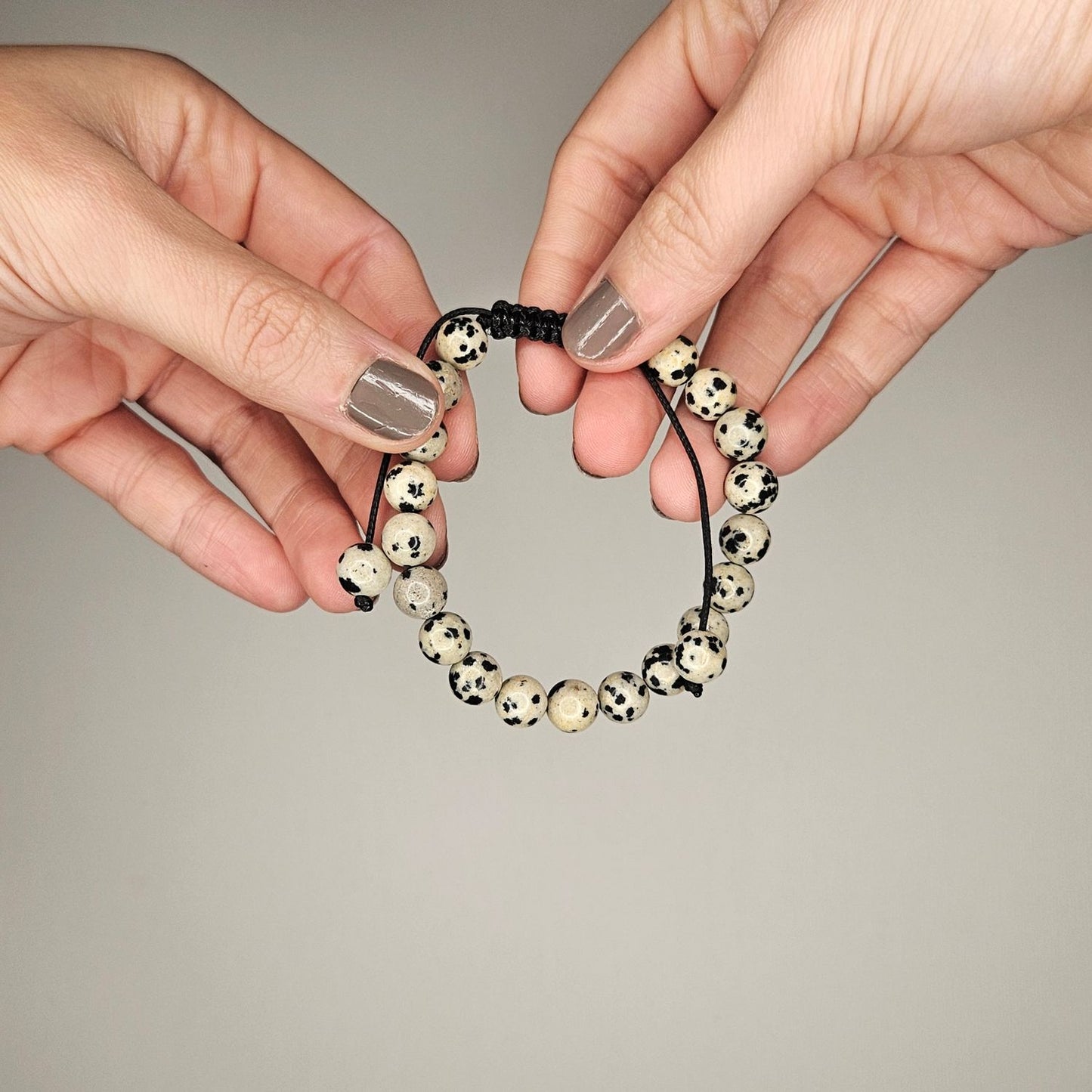 Pulsera jaspe dalmata 8mm