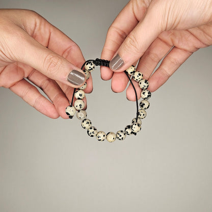 Pulsera jaspe dalmata 8mm