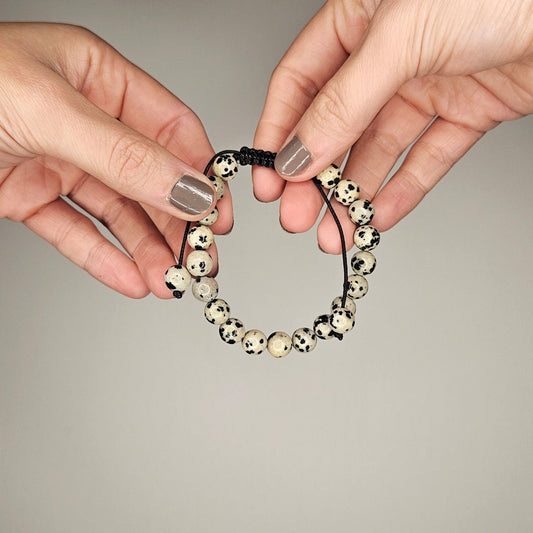 Pulsera jaspe dalmata 8mm