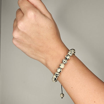Pulsera jaspe dalmata 8mm