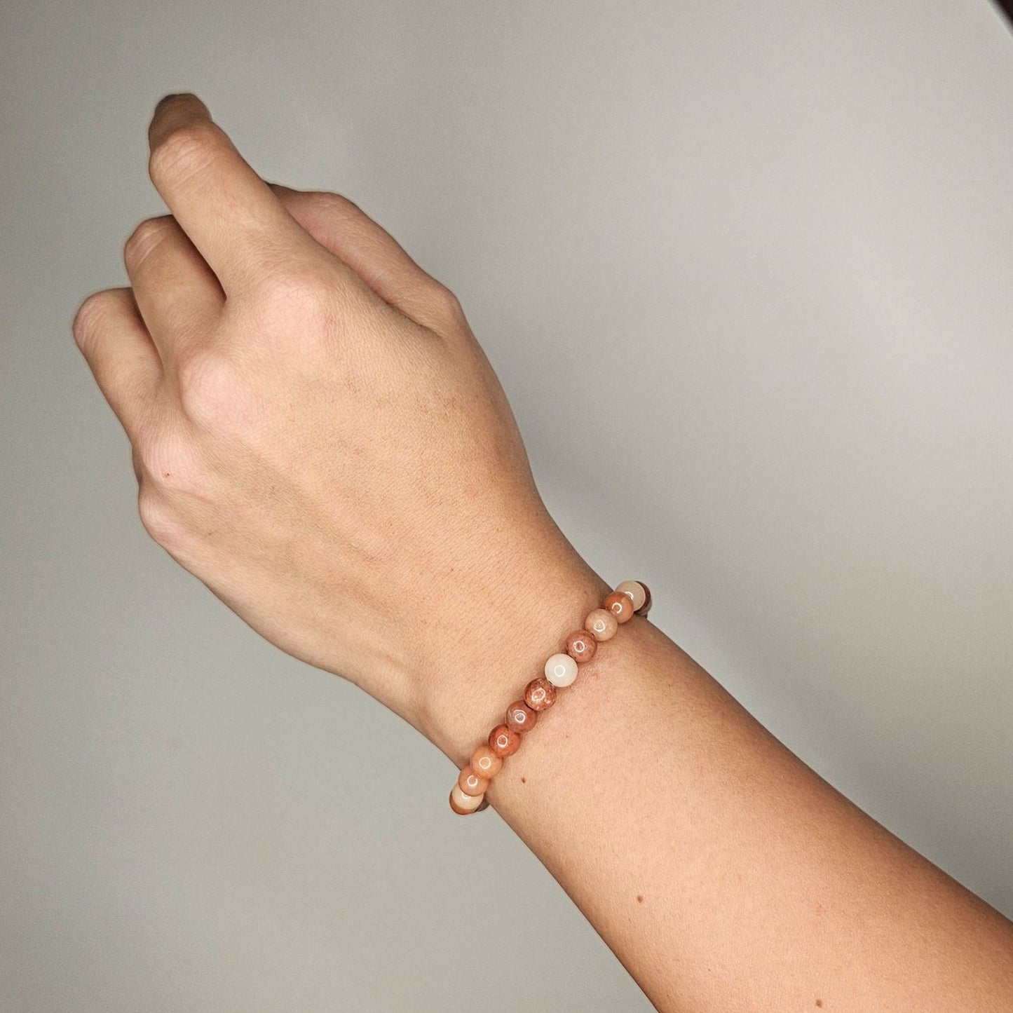 Pulsera aventurina rosa 6mm ajustable