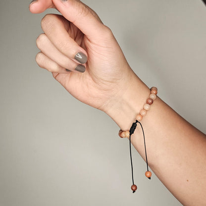 Pulsera aventurina rosa 6mm ajustable