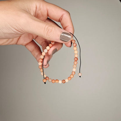 Pulsera aventurina rosa 4mm ajustable