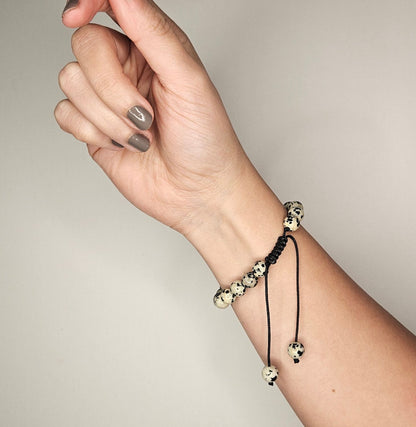 Pulsera jaspe dalmata 8mm