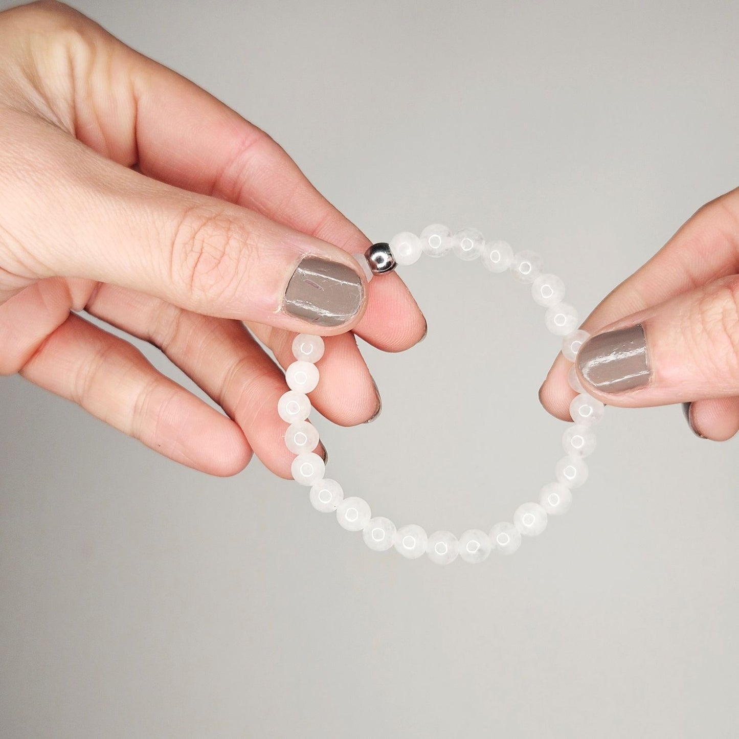 Pulsera cuarzo blanco 6mm