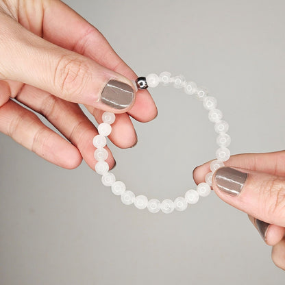 Pulsera cuarzo blanco 6mm