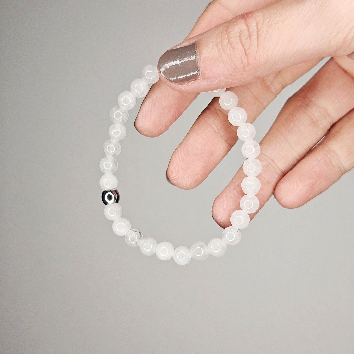 Pulsera cuarzo blanco 6mm