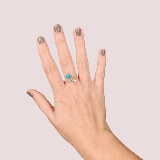 Anillo Turquesa plata 925 (ajustable 20mm)