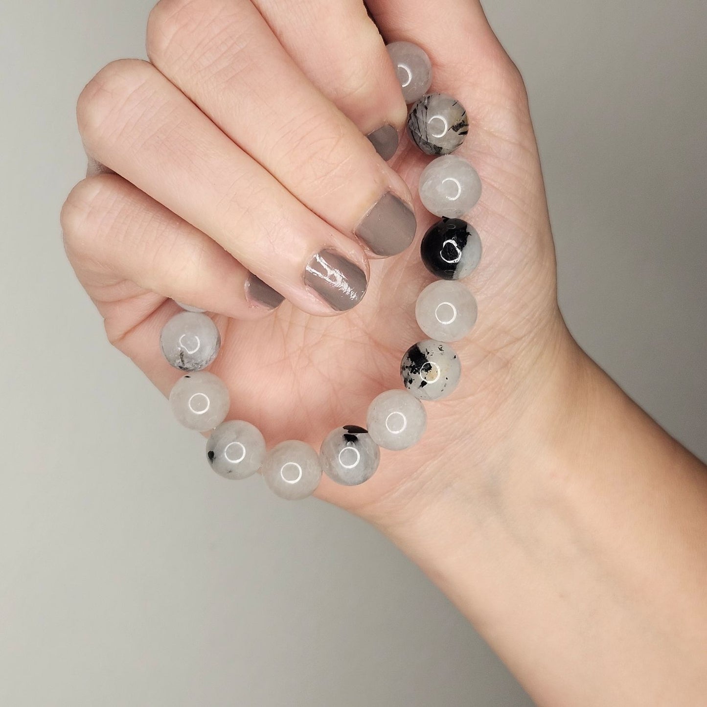 Pulsera cuarzo turmalinado 10mm