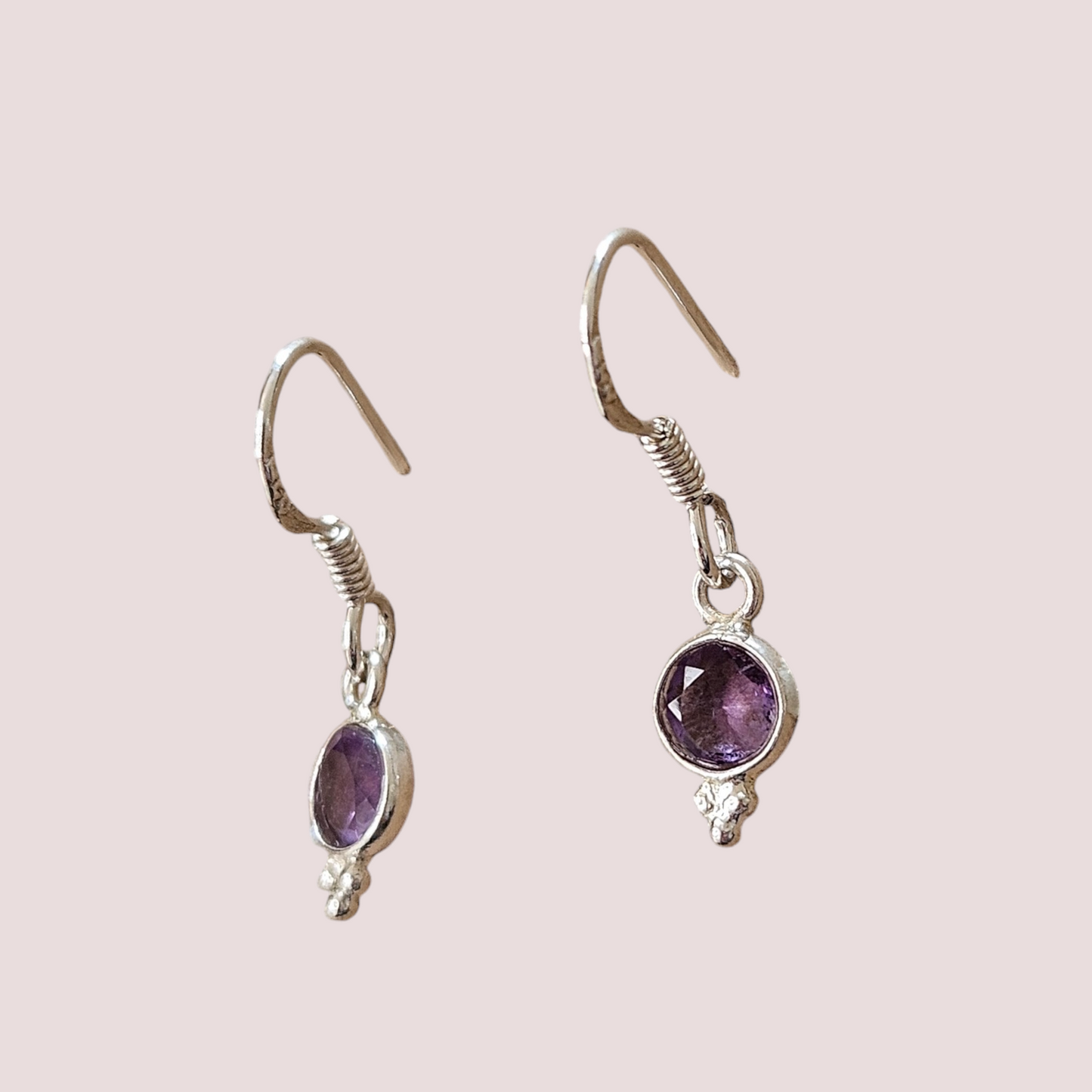 Caravanas amatista (plata 925)