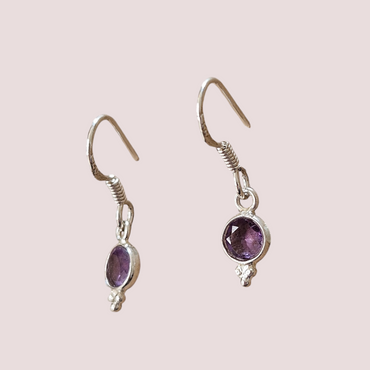 Caravanas amatista (plata 925)