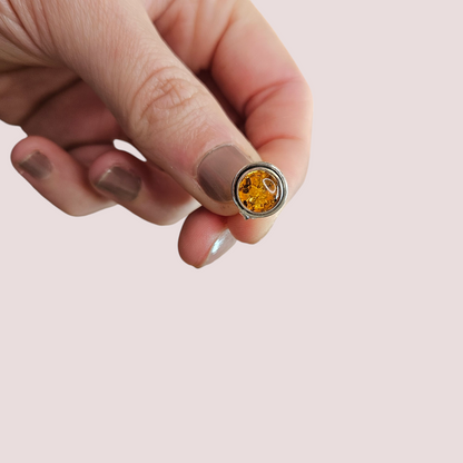 Caravanas Ambar baltico plata 925