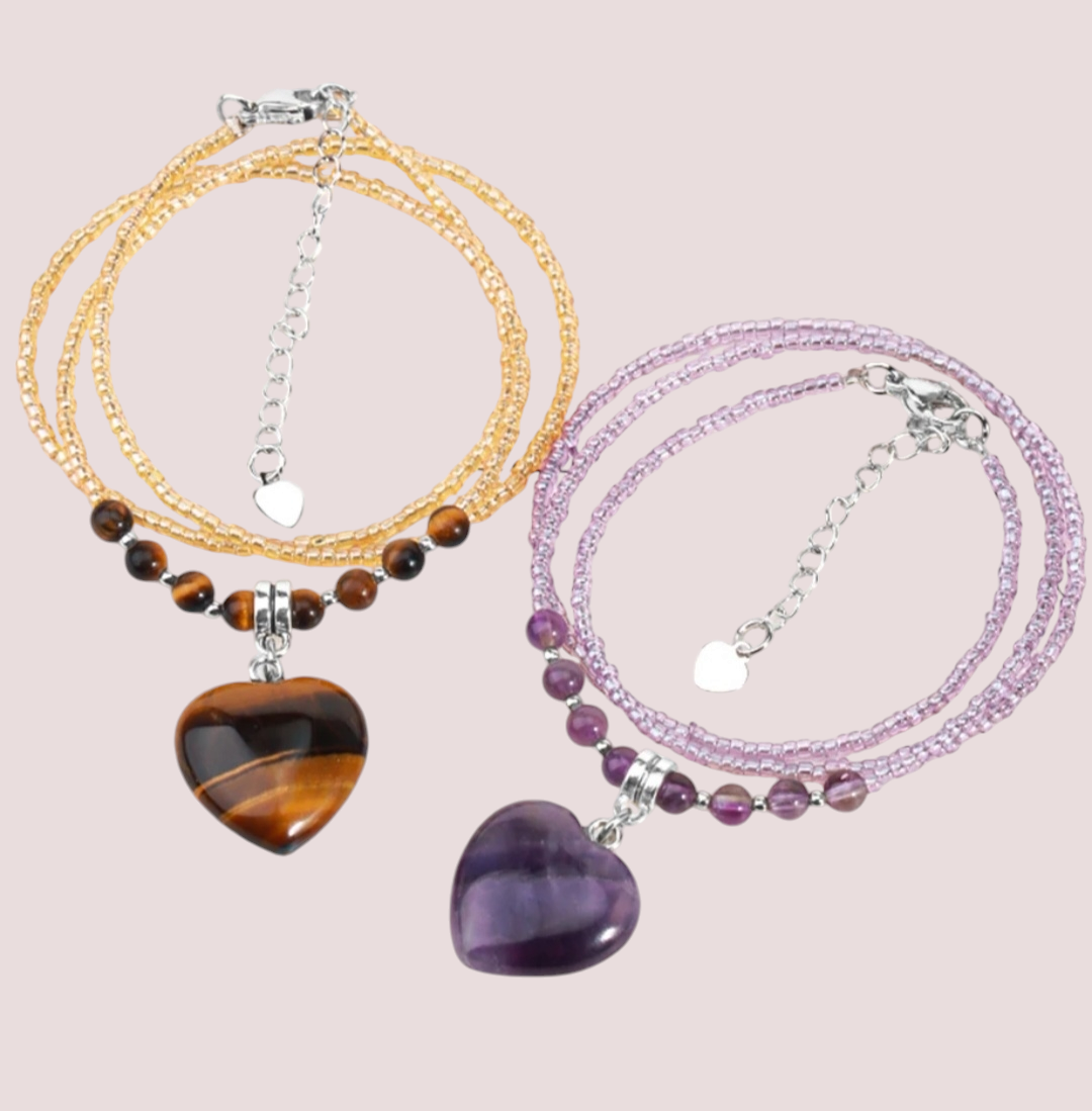 Collar amatista corazón
