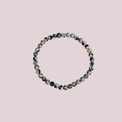 Pulsera jaspe dalmata 4mm
