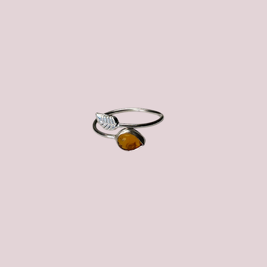 Anillo Ambar baltico (plata 925) semiajustables