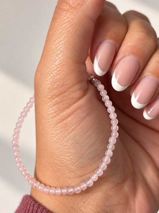 Pulsera cuarzo rosa 3mm