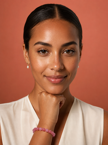 Pulsera cuarzo cherry 8mm