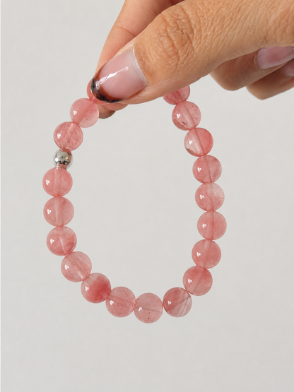 Pulsera cuarzo cherry 8mm