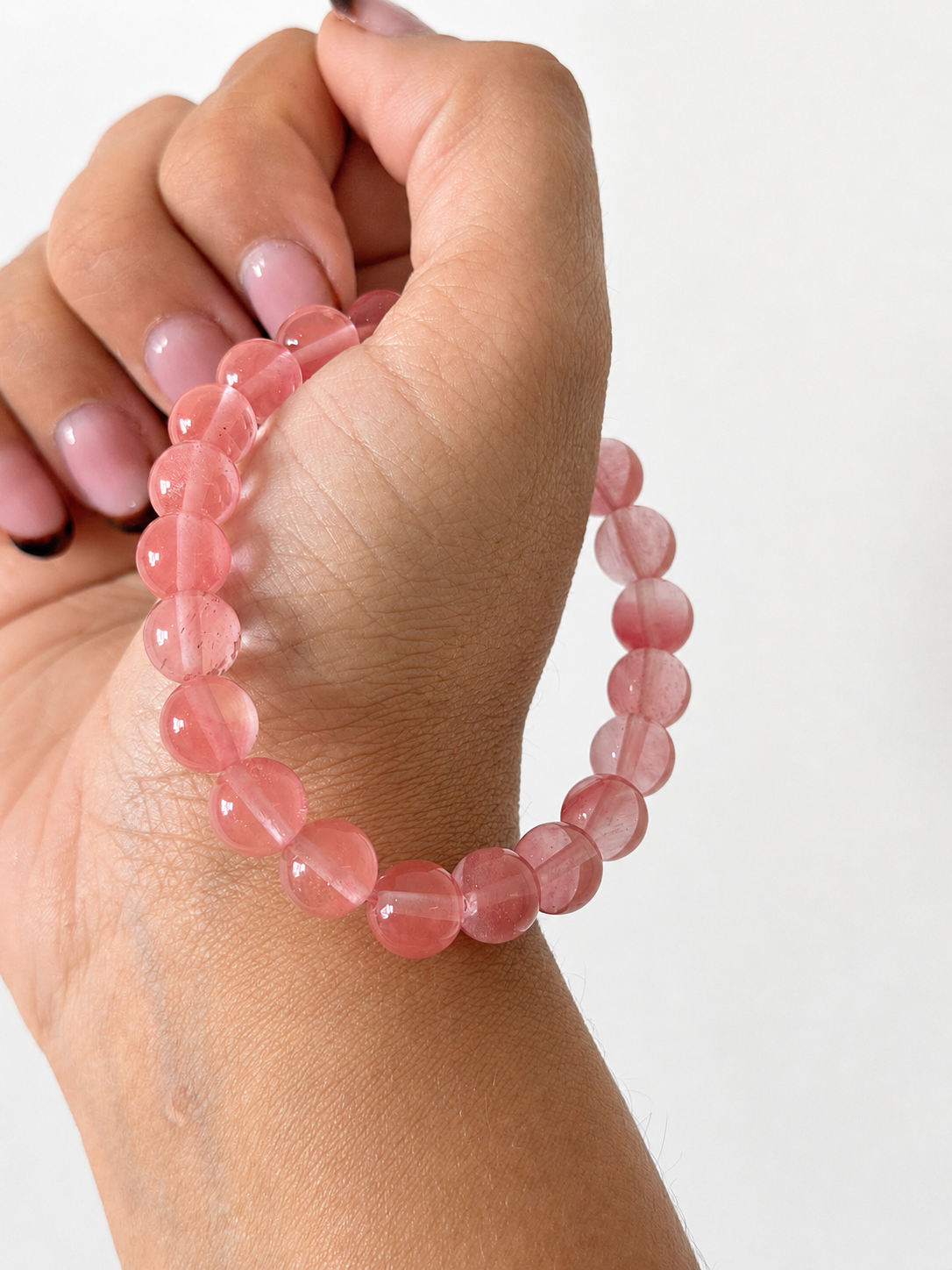 Pulsera cuarzo cherry 8mm
