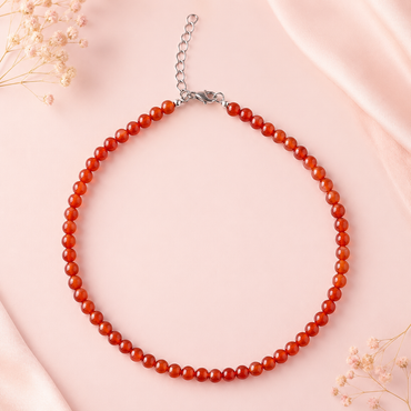 Collar cornalina 6mm + pulsera 7 nudos de regalo
