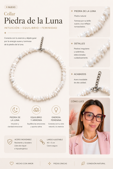 Collar piedra de la luna escalla