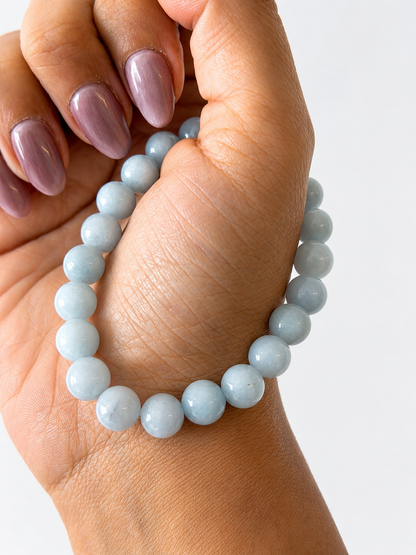 Pulsera aguamarina 8mm