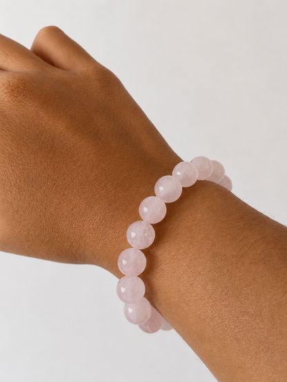 Pulsera cuarzo rosa 10mm