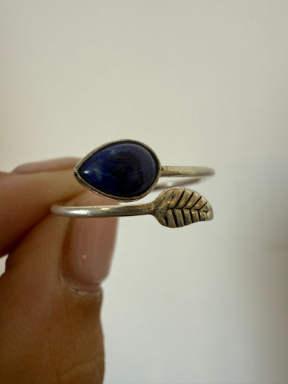 Anillo lapislázuli ajustable plata