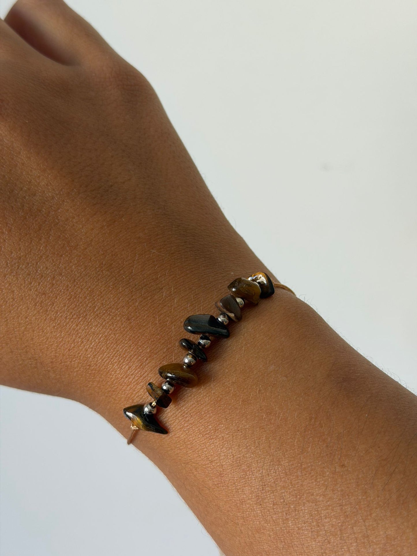 Pulsera ojo de tigre escalla ajustable