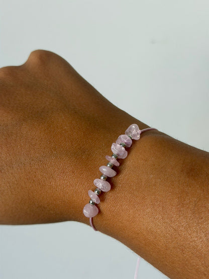 Pulsera cuarzo rosa escalla ajustable