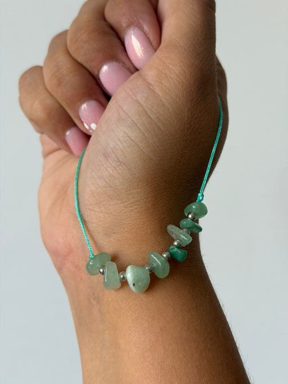 Pulsera cuarzo verde escalla ajustable